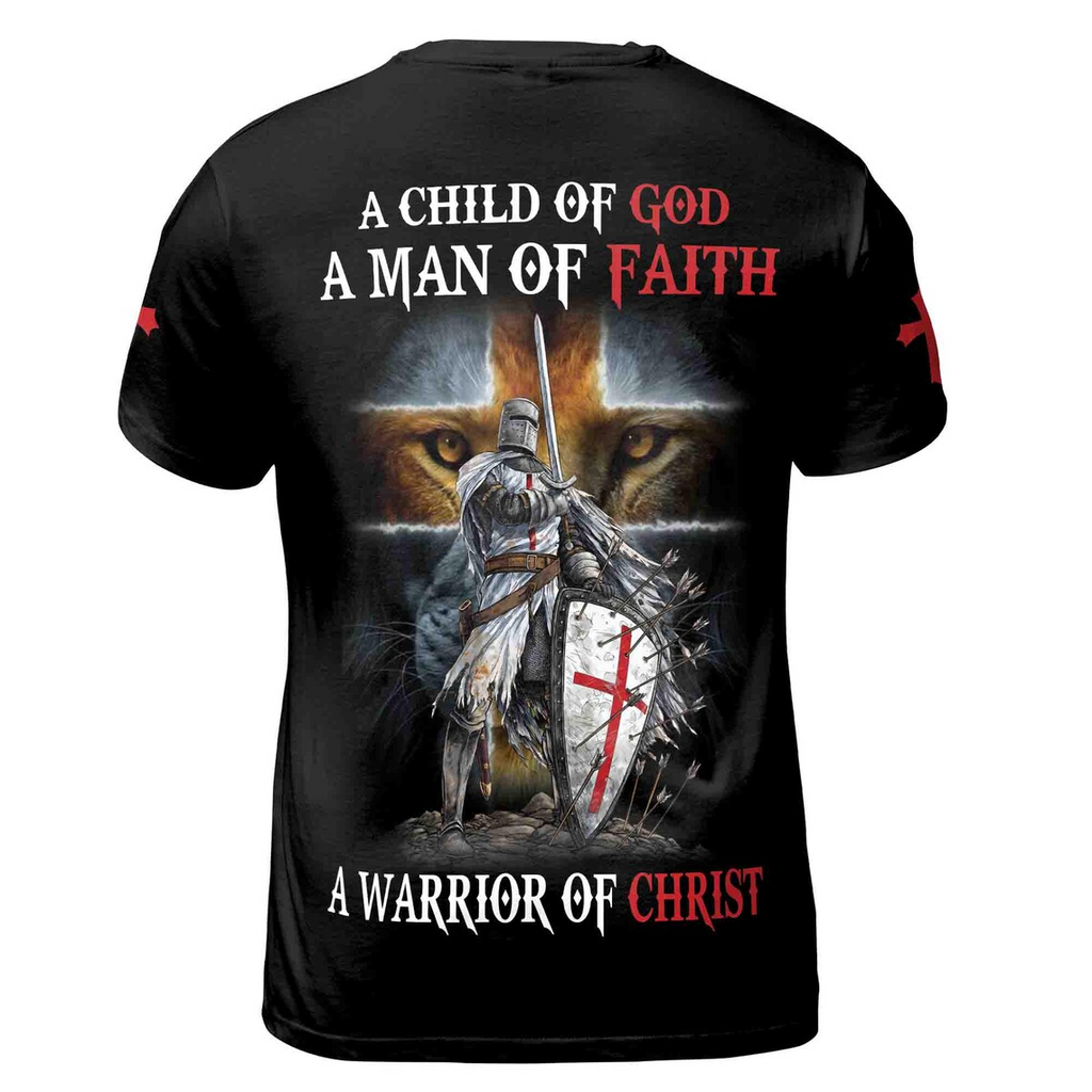 Jesus Is My Savior Knight Of Christ Grunge Men's 3D T-Shirt S-5XL