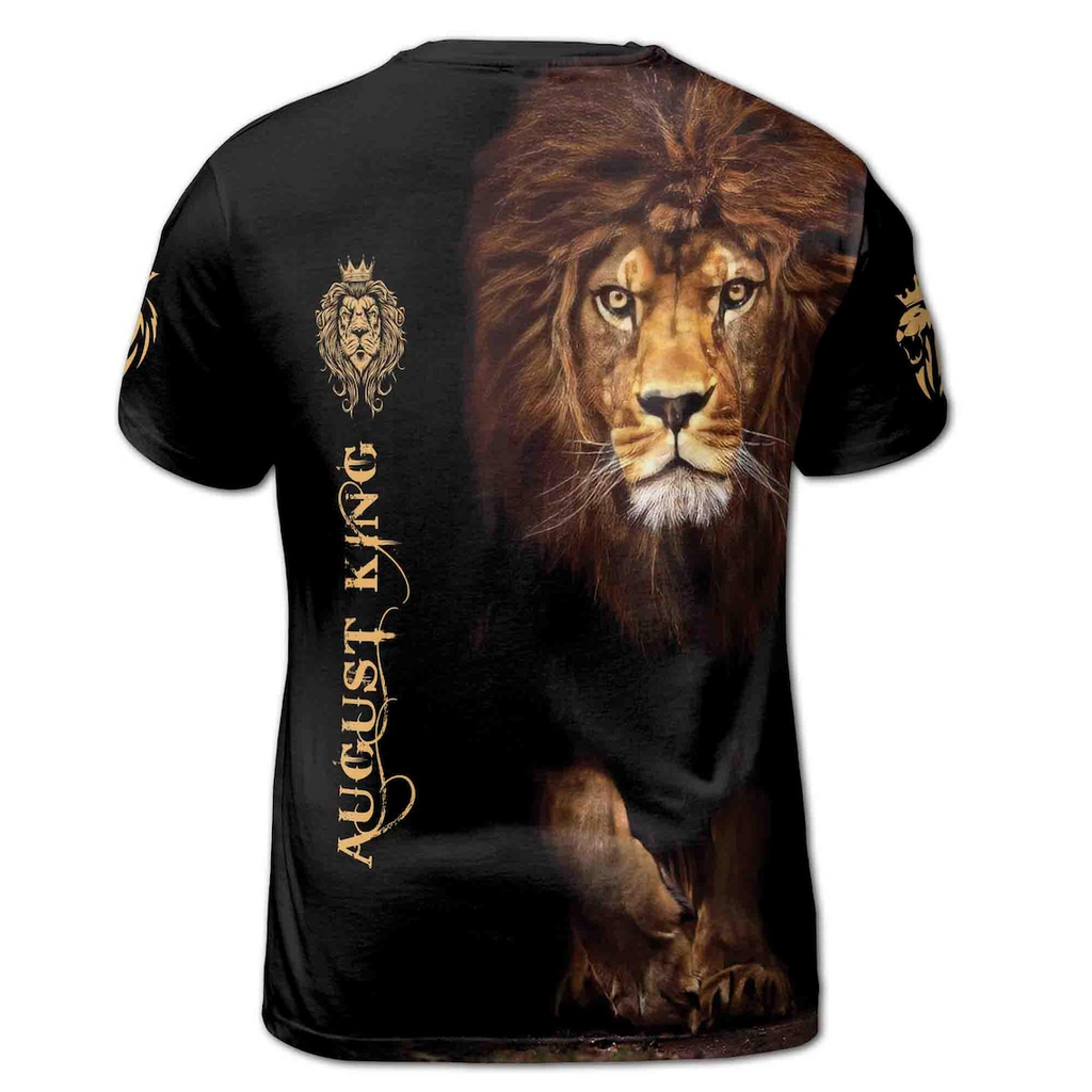 August Lion The King Behind Men's 3D T-shirt S-5XL