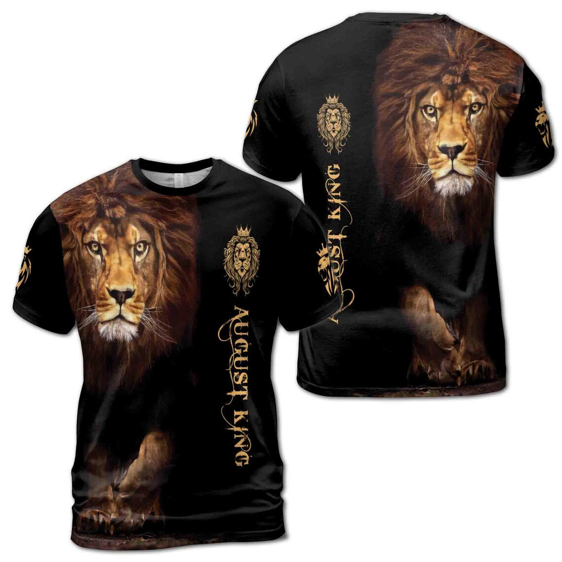 August Lion The King Behind Men's 3D T-shirt S-5XL
