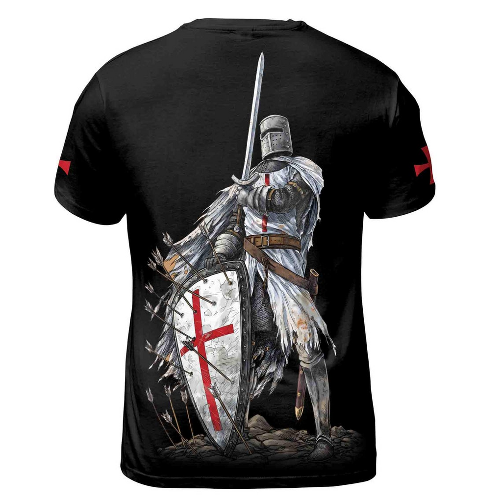 Knight Templar Grunge Knight Honor Men's 3D T-shirt S-5XL