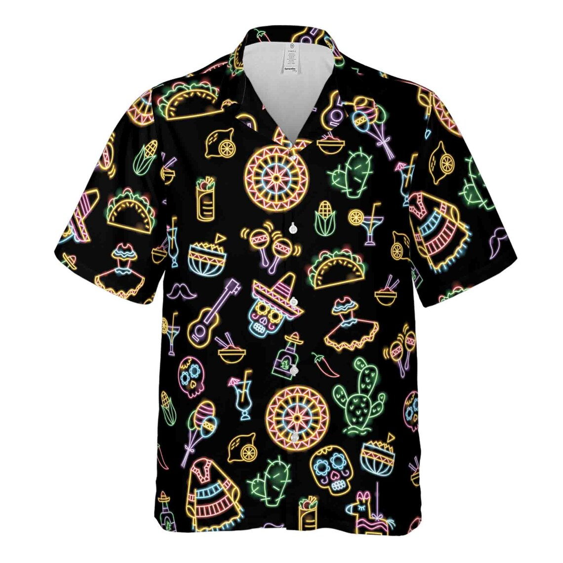 Neon Mexico Fiesta Cinco De Mayo Hawaiian Shirts (S-5XL)
