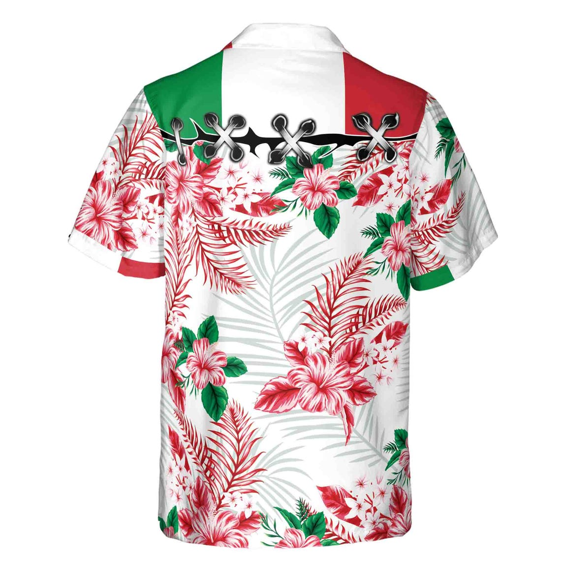 Tropical Floral Italy Flag Color Hawaiian Shirts (S-5XL)