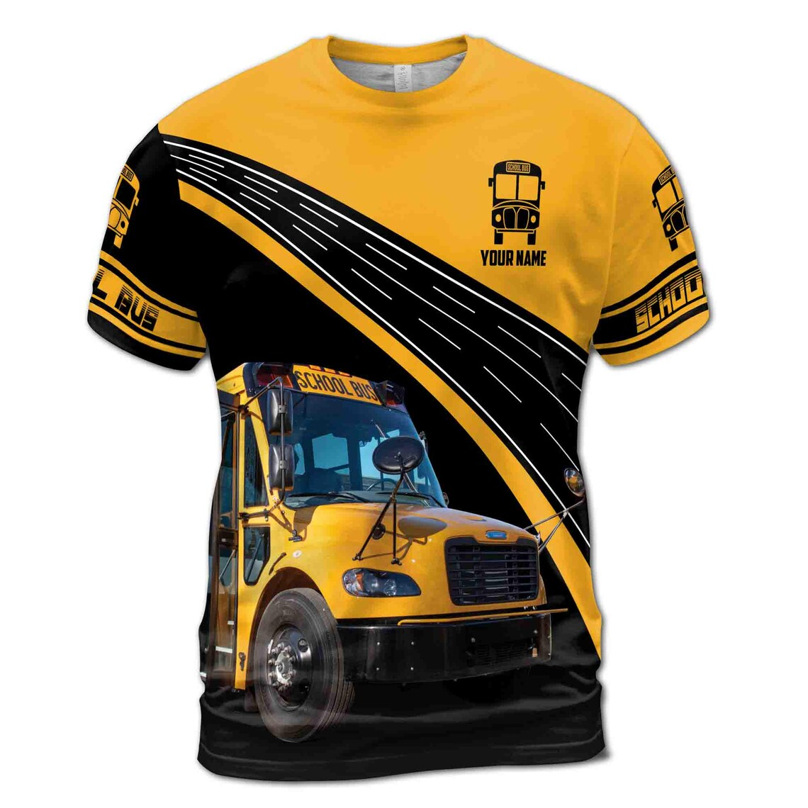 Custom Name School Bus Bus Driver Men's 3D T-shirt (S-5Xl)