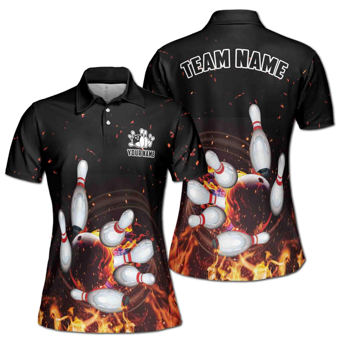 Personalized Blow Up The Fire Bowling On Flame Women's Polo Shirt (S-5XL)