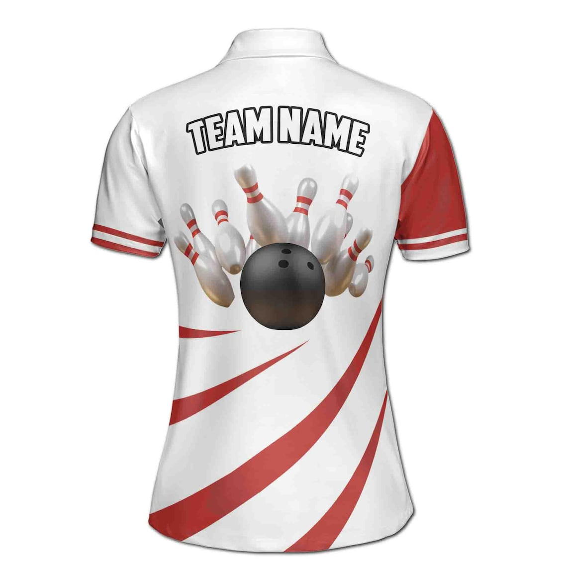 Personalized Bowling Apparel Red And White Women's Polo Shirt (S-5XL)