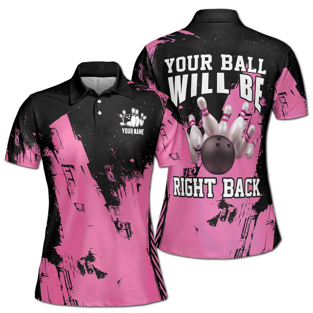Personalized Bowling Apparel Red And White Women's Polo Shirt (S-5XL)