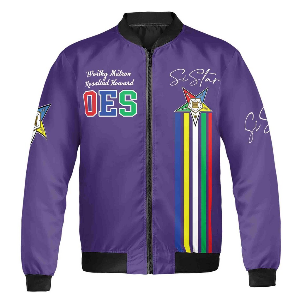 Custom Order of the Eastern Star Bomber Jacket: Personalized OES Sistar Design
