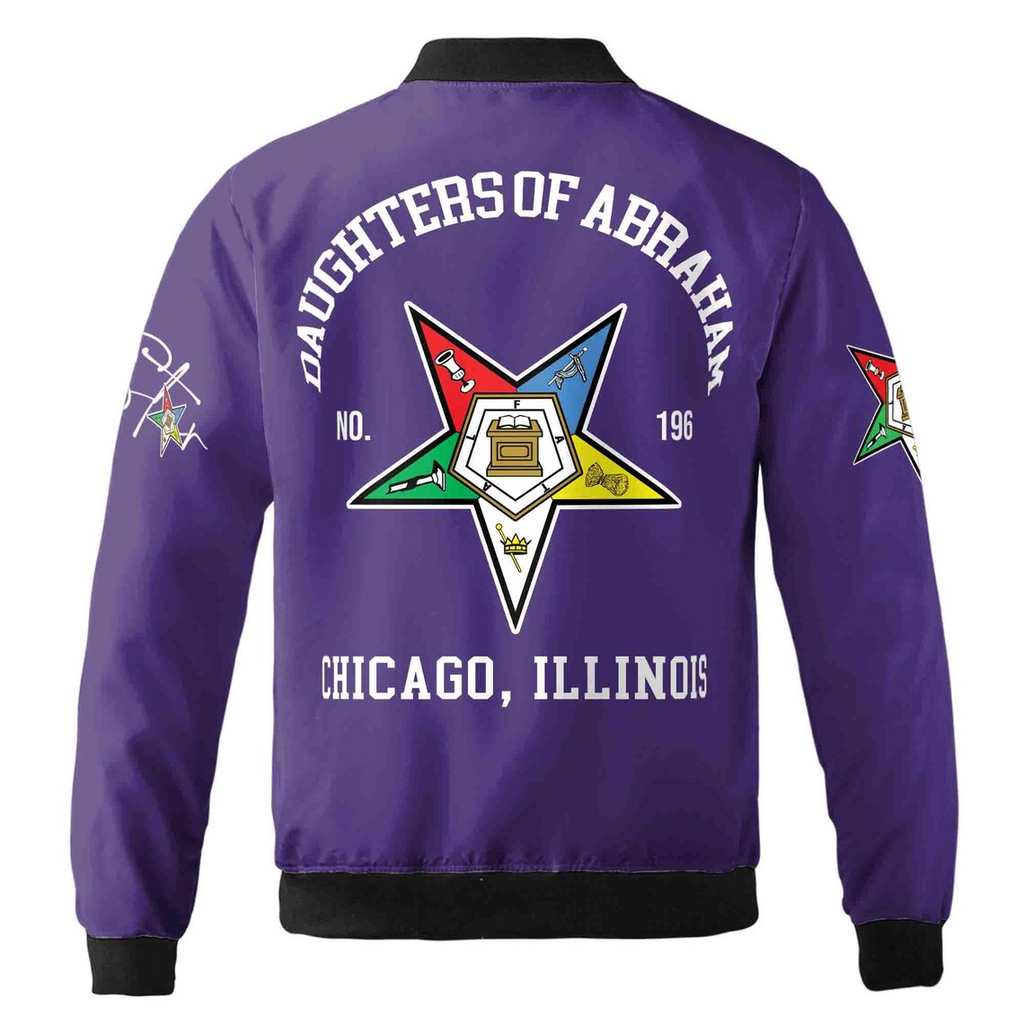 Custom Order of the Eastern Star Bomber Jacket: Personalized OES Sistar Design