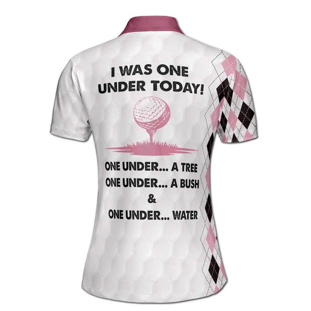 Custom Name I Was One Under Funny Golf Women's Polo Shirt (S-5XL)