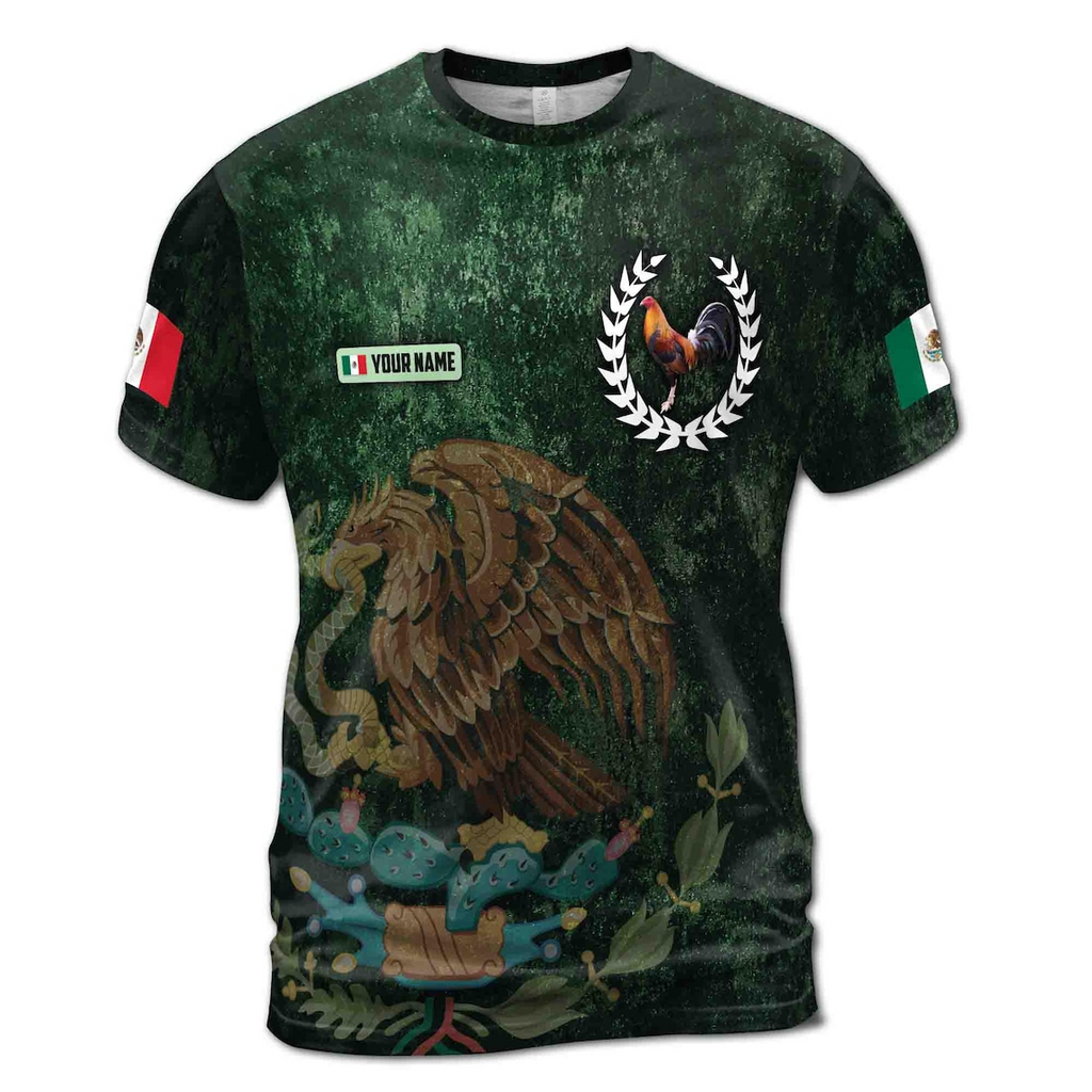 Customize Patriotic Mexico Coat Of Arms Men's 3D T-shirt S-5XL