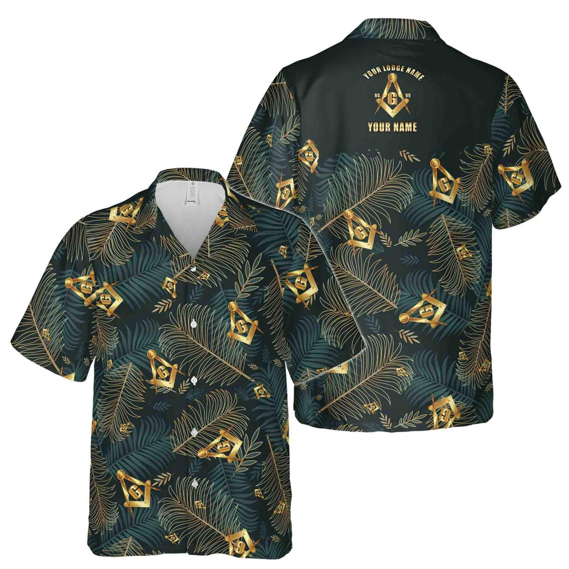 Customize Masonic Master Mason Tropical Palm Leafs Hawaiian Shirts (S-5XL)