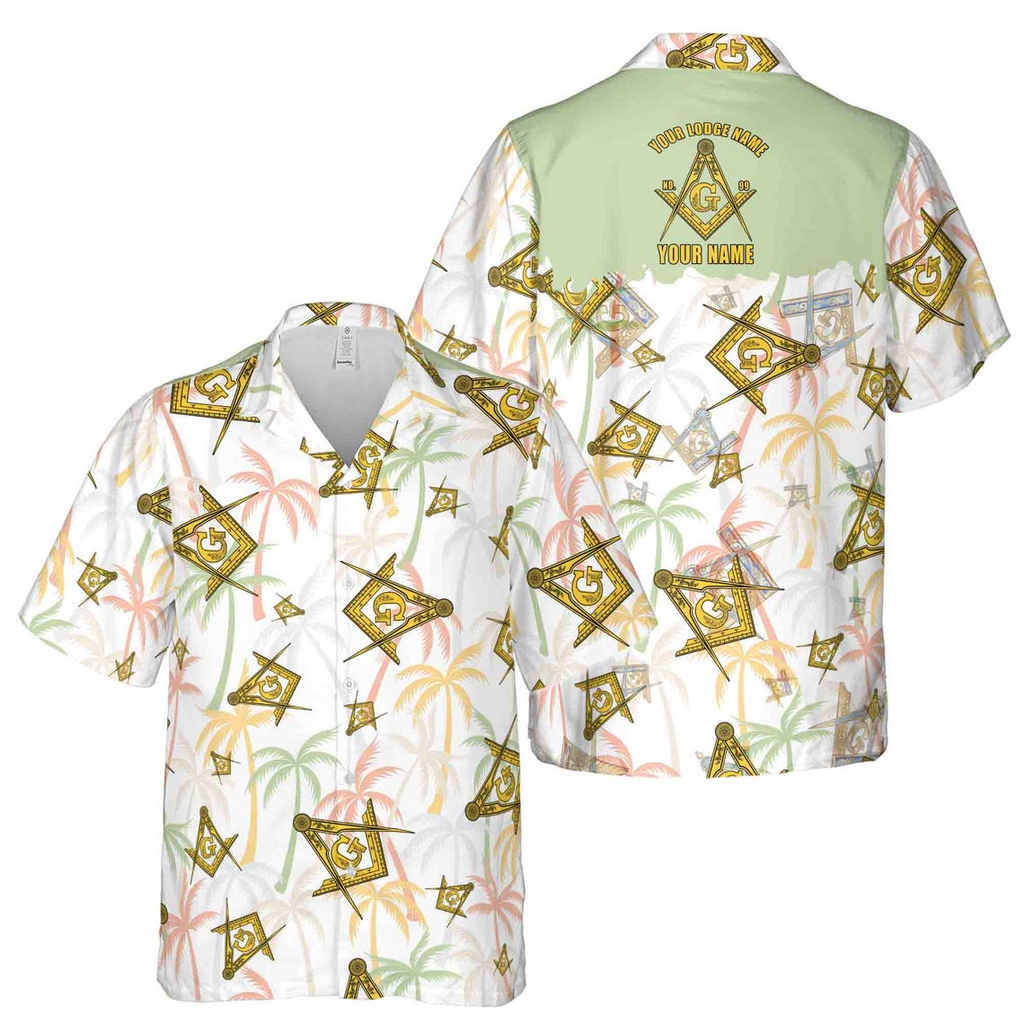 Custom Masonic Master Mason Tropical Summer Pattern Hawaiian Shirts (S-5XL)