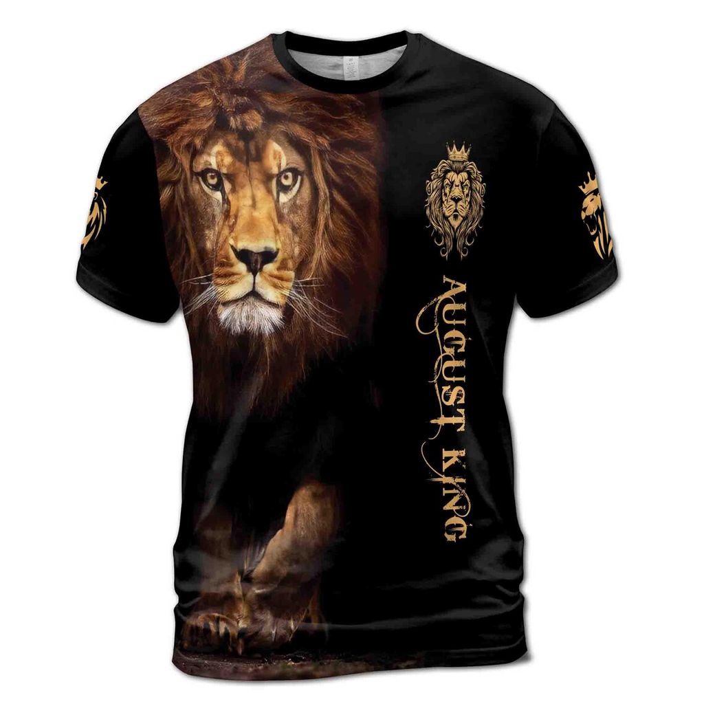 August Lion The King Behind Men's 3D T-shirt S-5XL
