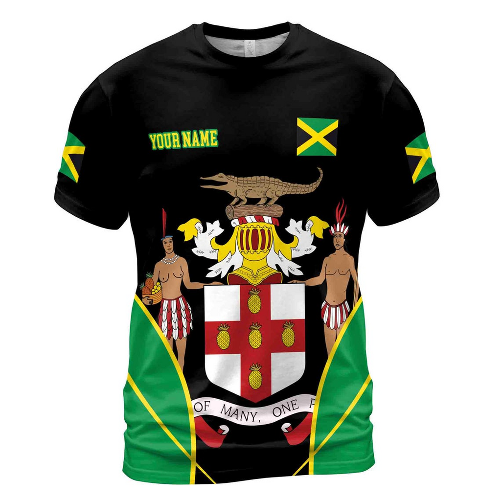 Custom Name Patroitic Jamaica Flag Jamaica Lion Men's 3D T-shirt S-5XL