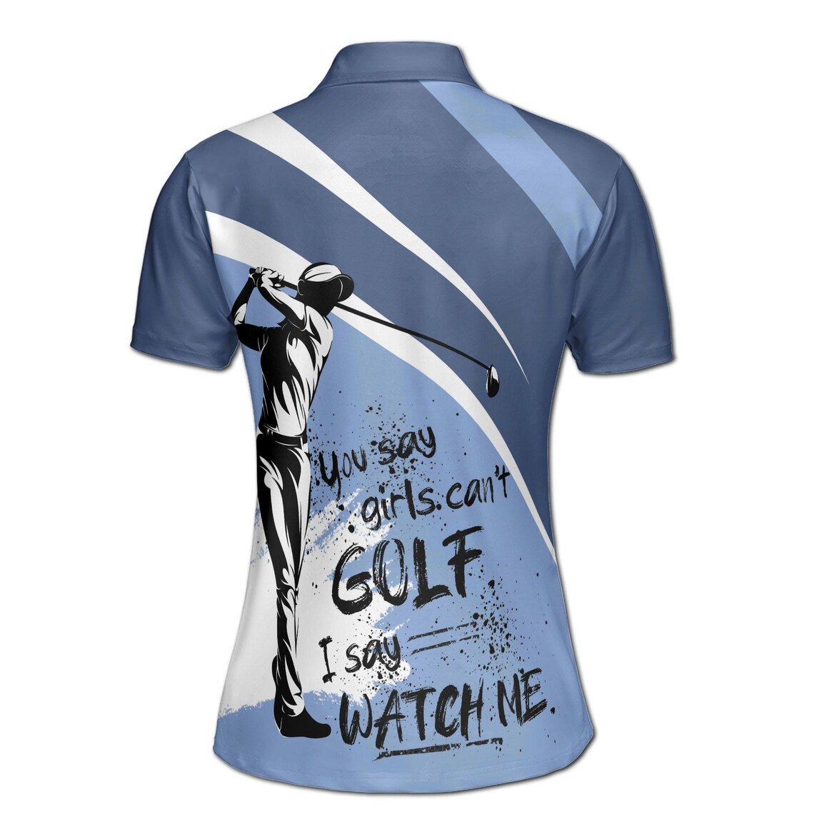 Custom Name Pink Spatter Just A Girl Who Loves Golf Women's Polo Shirt (S-5XL)