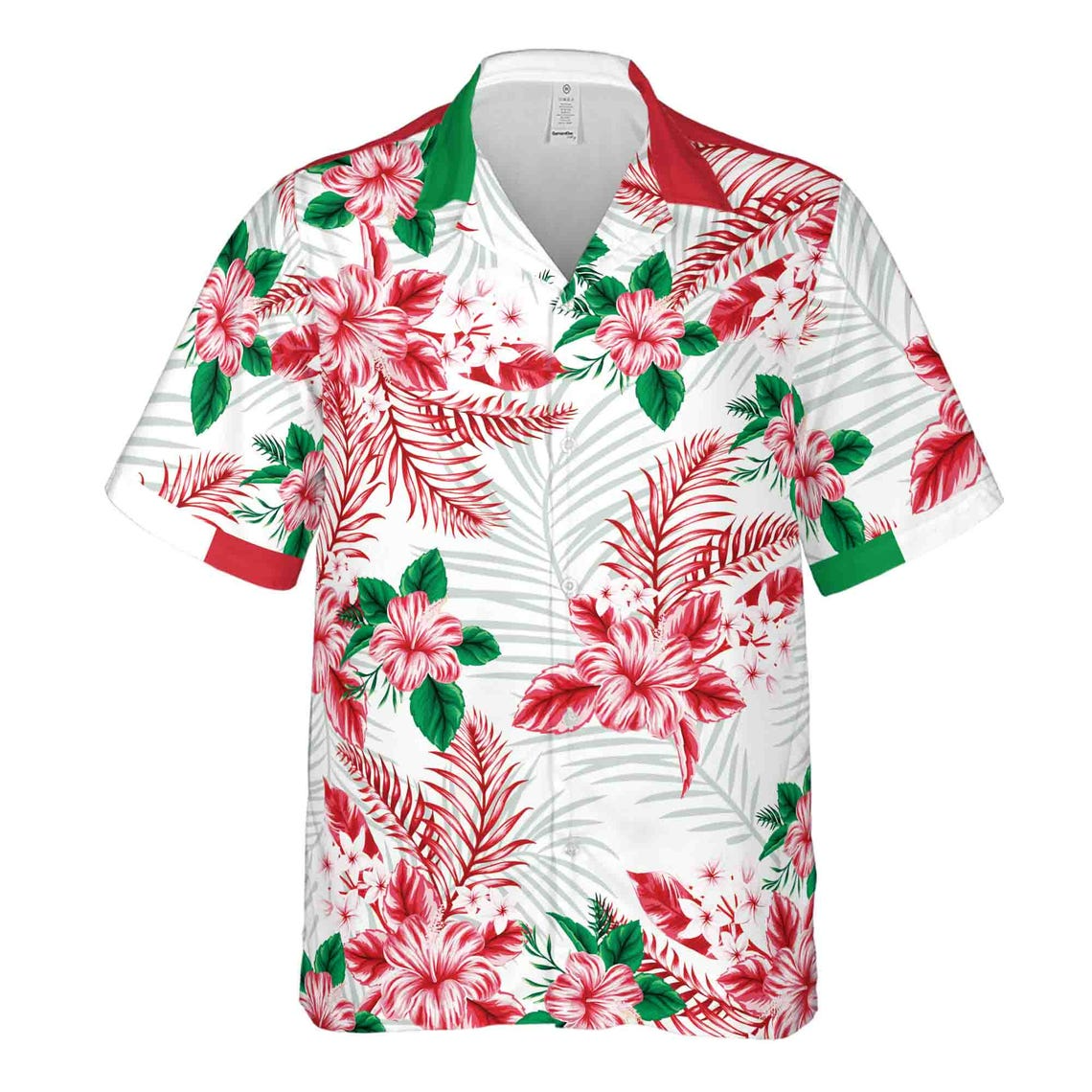 Tropical Floral Italy Flag Color Hawaiian Shirts (S-5XL)