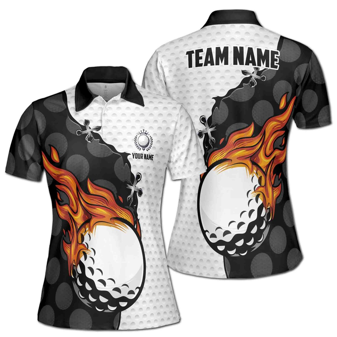 Personalized Animation Golf On Flame Golf Lover Women's Polo Shirt (S-5XL)