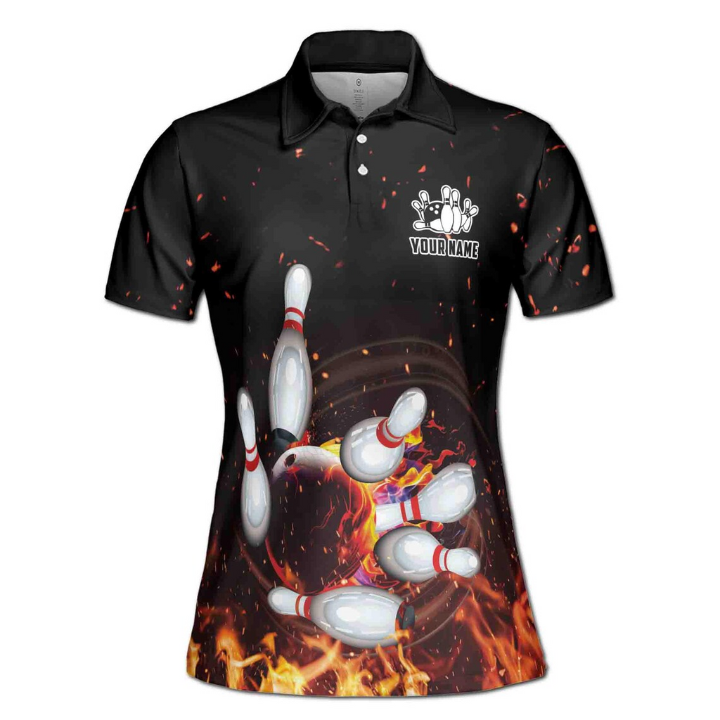 Personalized Blow Up The Fire Bowling On Flame Women's Polo Shirt (S-5XL)