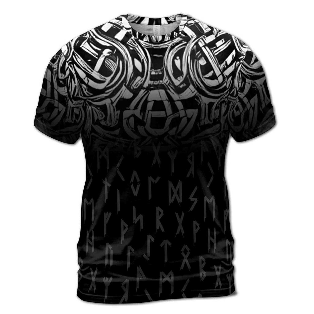 Runer Viking Dark Tribal Pattern Grunge Men's 3D T-shirt S-5XL