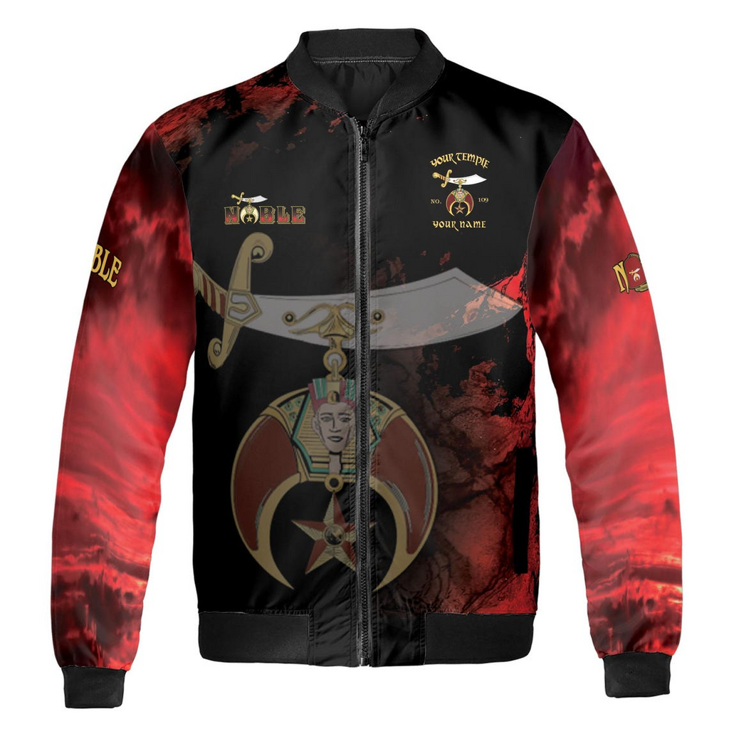 Customized Grunge Noble Shriners Dark Moon Bomber Jacket (S-5XL)