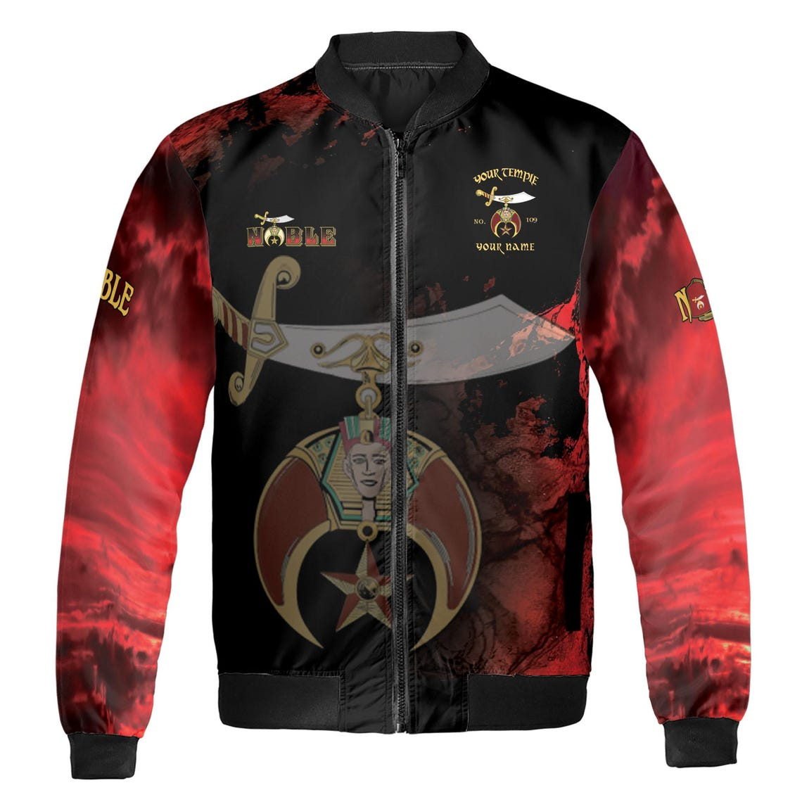 Customized Grunge Noble Shriners Dark Moon Bomber Jacket (S-5XL)
