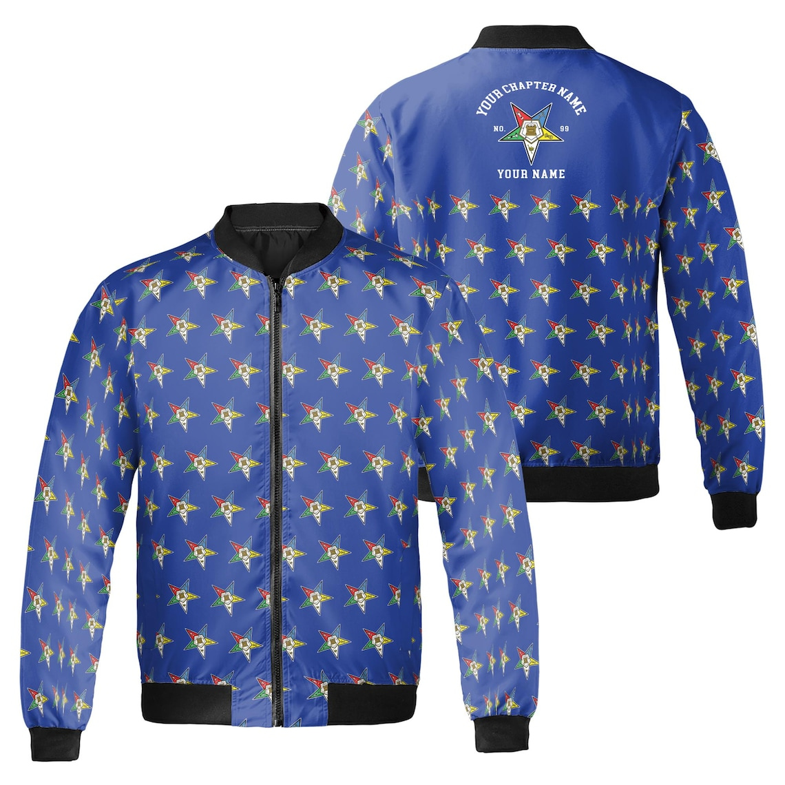 Custom OES Order of The Eastern Star Masonic Multi-color Bomber Jacket (S-5Xl)