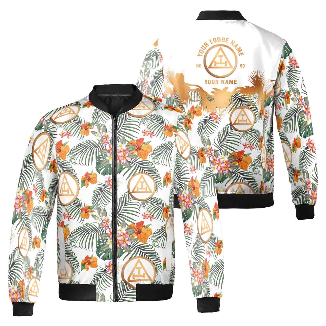Customized Royal Arch Masonry Palm Leaf Bomber Jacket (S-5XL)