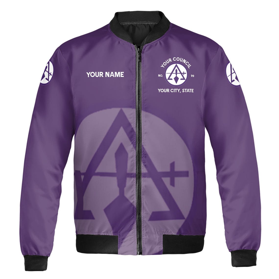 Customized Cryptic Masonry Royal and Select Master Bomber Jacket (S-5XL)