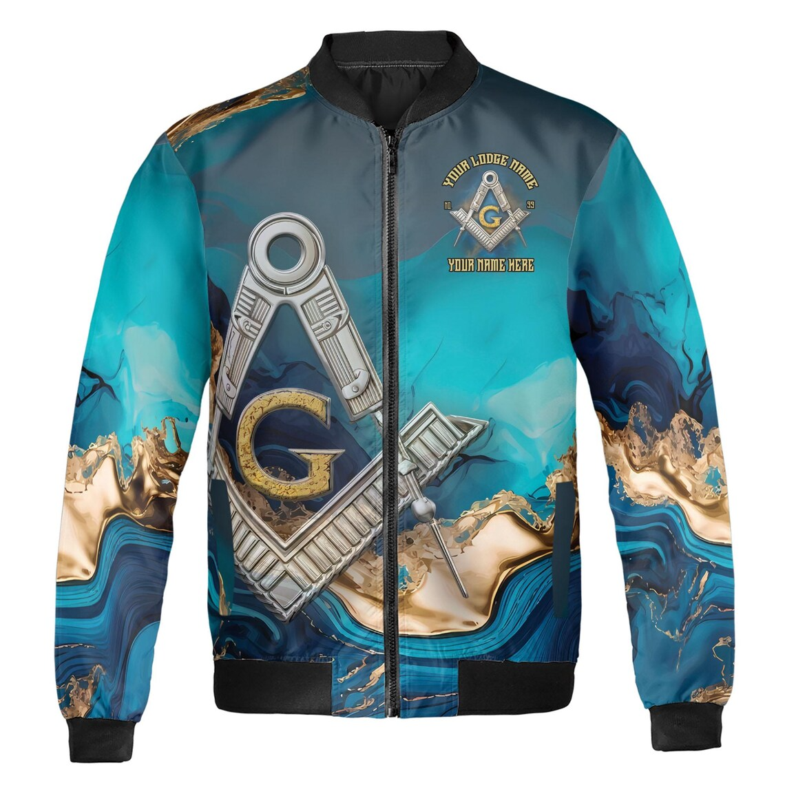 Customized Mansonry Master Mason Marbling Bomber Jacket (S-5Xl)