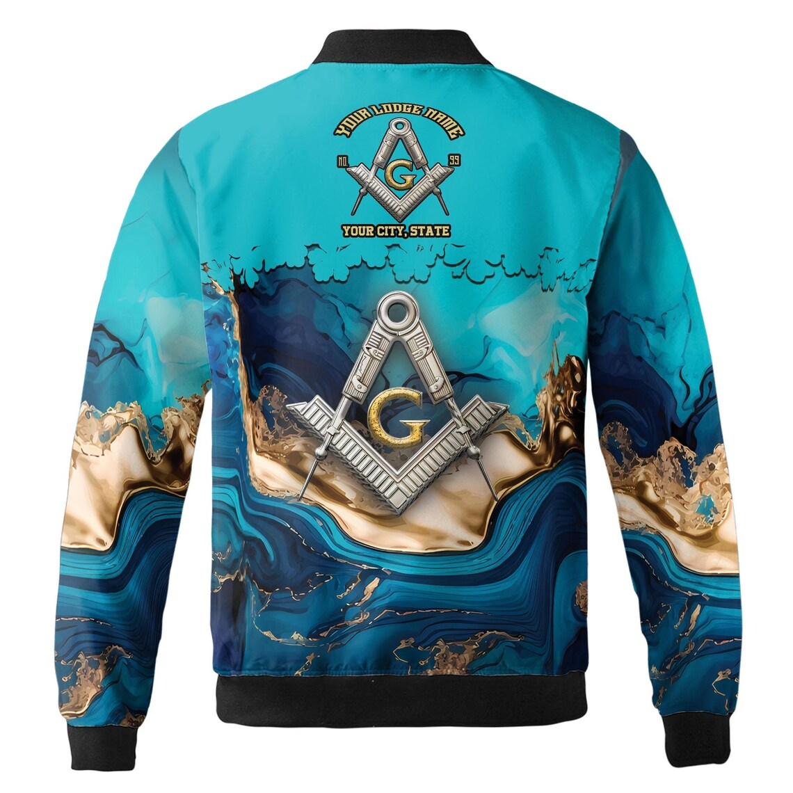 Customized Mansonry Master Mason Marbling Bomber Jacket (S-5Xl)