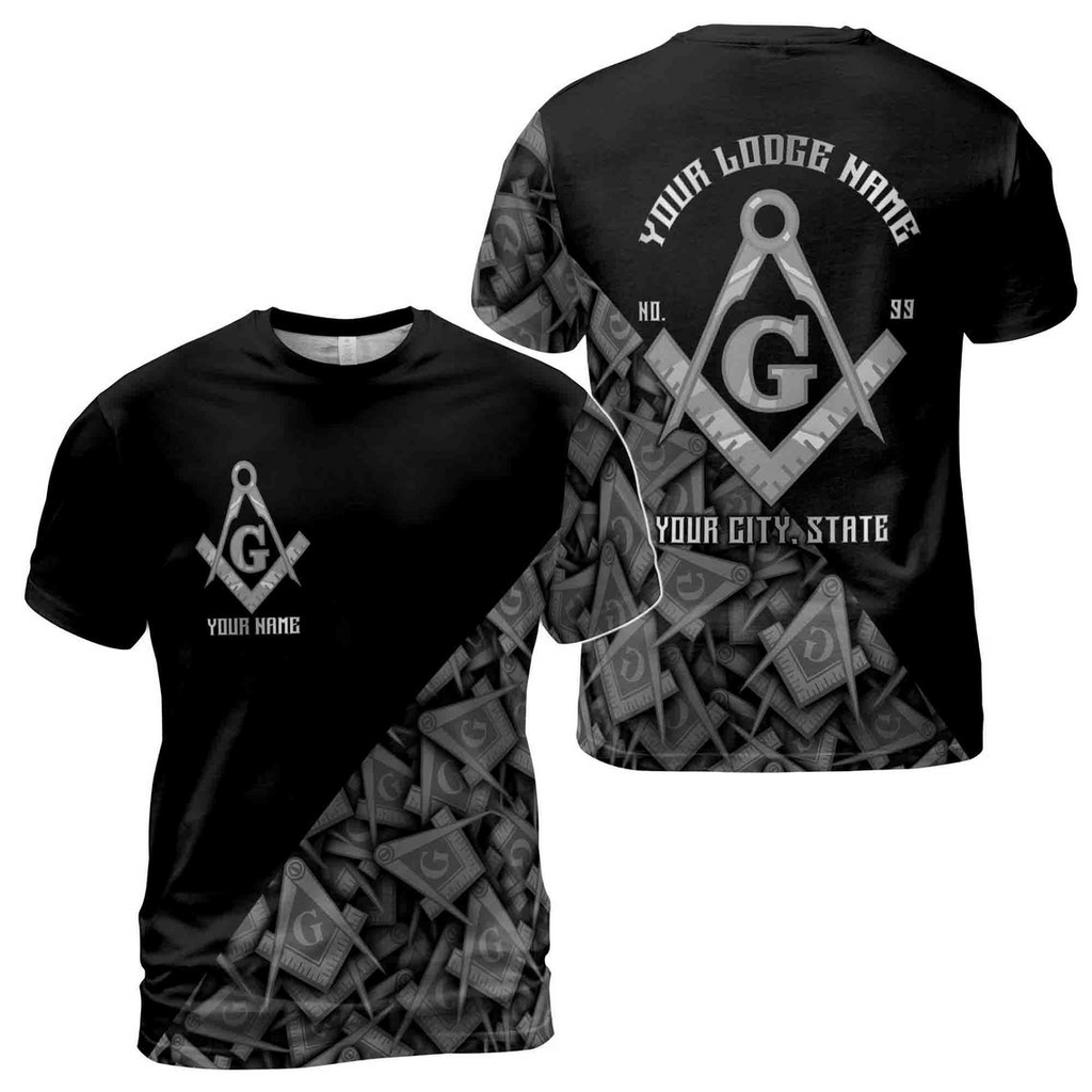 Customized Masonry Master Mason Multi-color Men's 3D T-shirt S-5XL