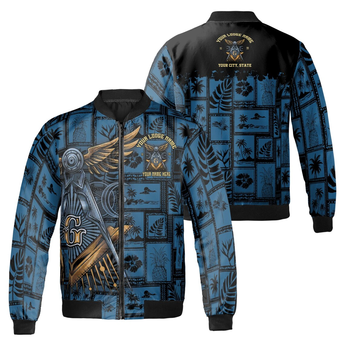 Customized Freemasonry Masonic Vintage Picture Bomber Jacket (S-5XL)