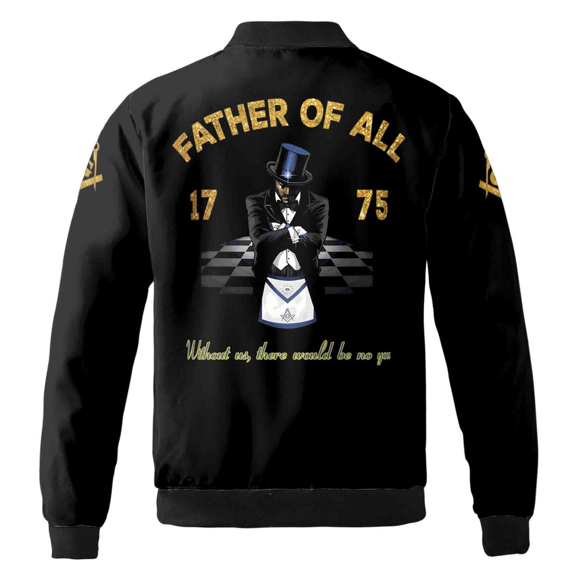 Personalized Freemason Father Of All Golden Line Bomber Jacket (S-5XL)