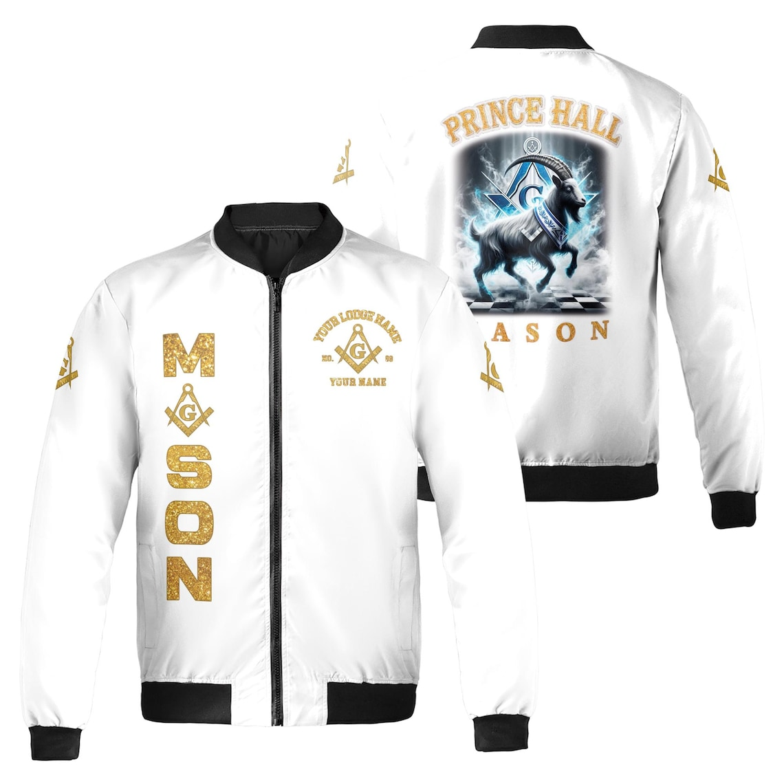 Personalized Freemason Prince Hall Custom Bomber Jacket (S-5XL)