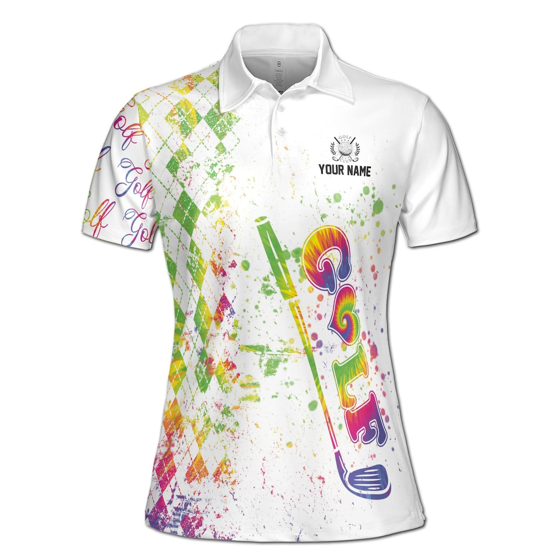 Custom Rainbow Color Golf Lover Women's Polo Shirt (S-5XL)