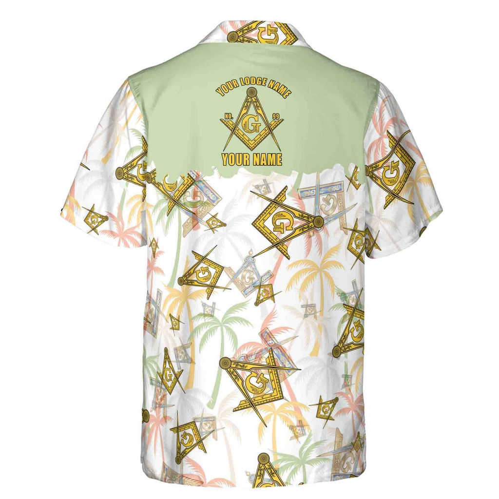 Custom Masonic Master Mason Tropical Summer Pattern Hawaiian Shirts (S-5XL)