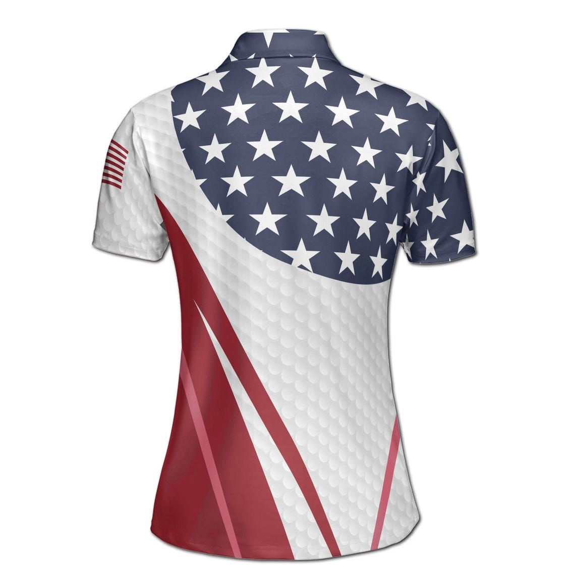 Custom Name Patriotic America Pattern American Golfer Women's Polo Shirt (S-5XL)