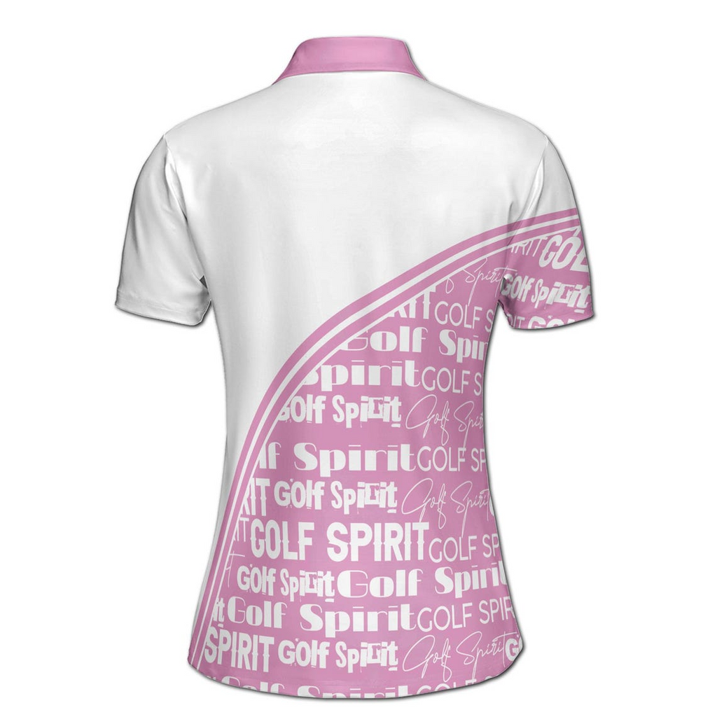 Custom Name Pink Pattern Golf Spirit Women's Polo Shirt (S-5XL)