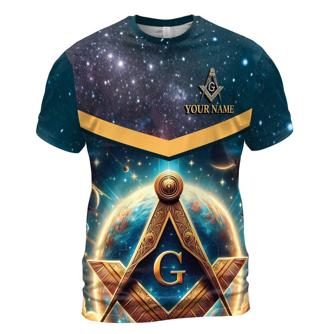 Personalized Freemasonry Mason Galaxy Men's 3D T-shirt S-5XL