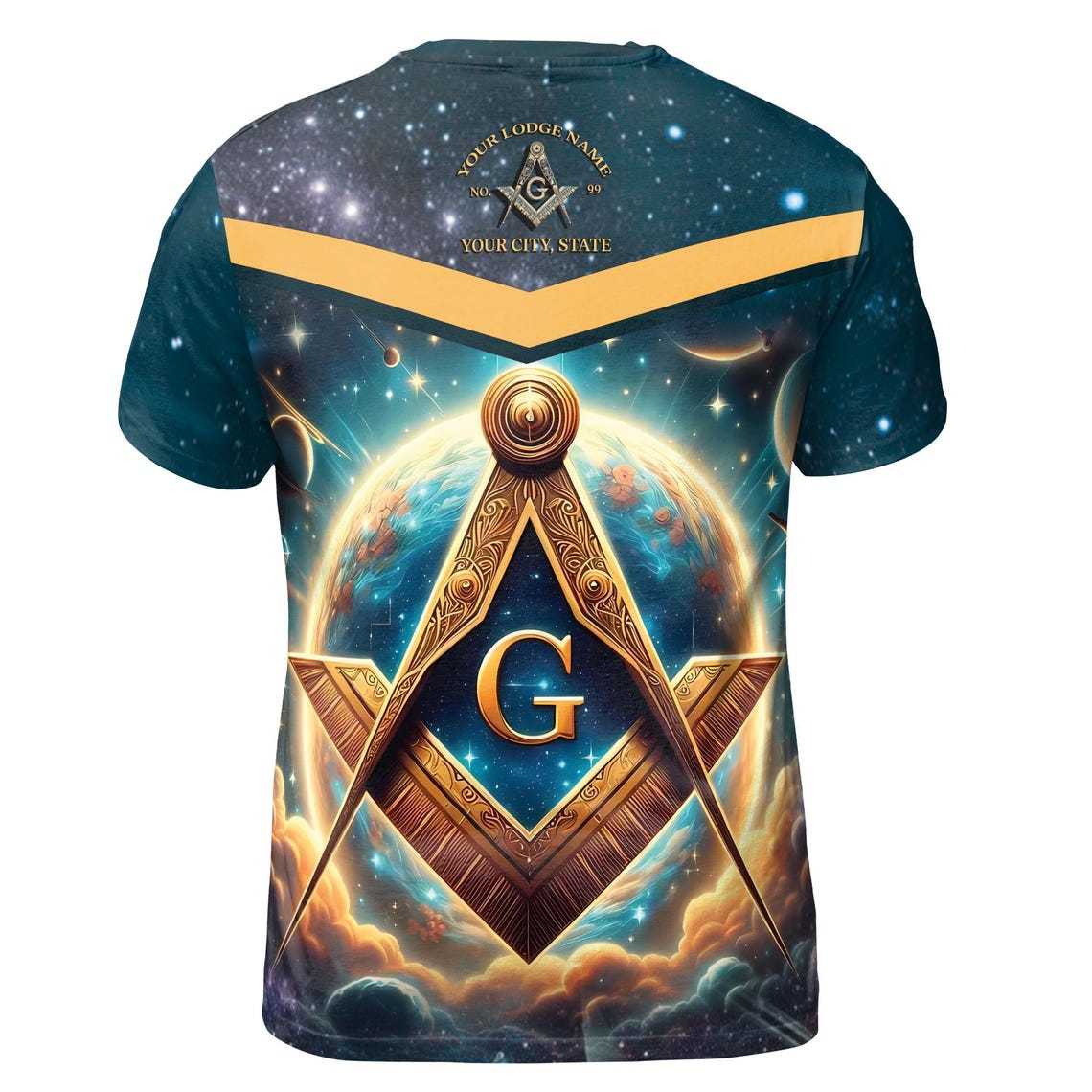 Personalized Freemasonry Mason Galaxy Men's 3D T-shirt S-5XL