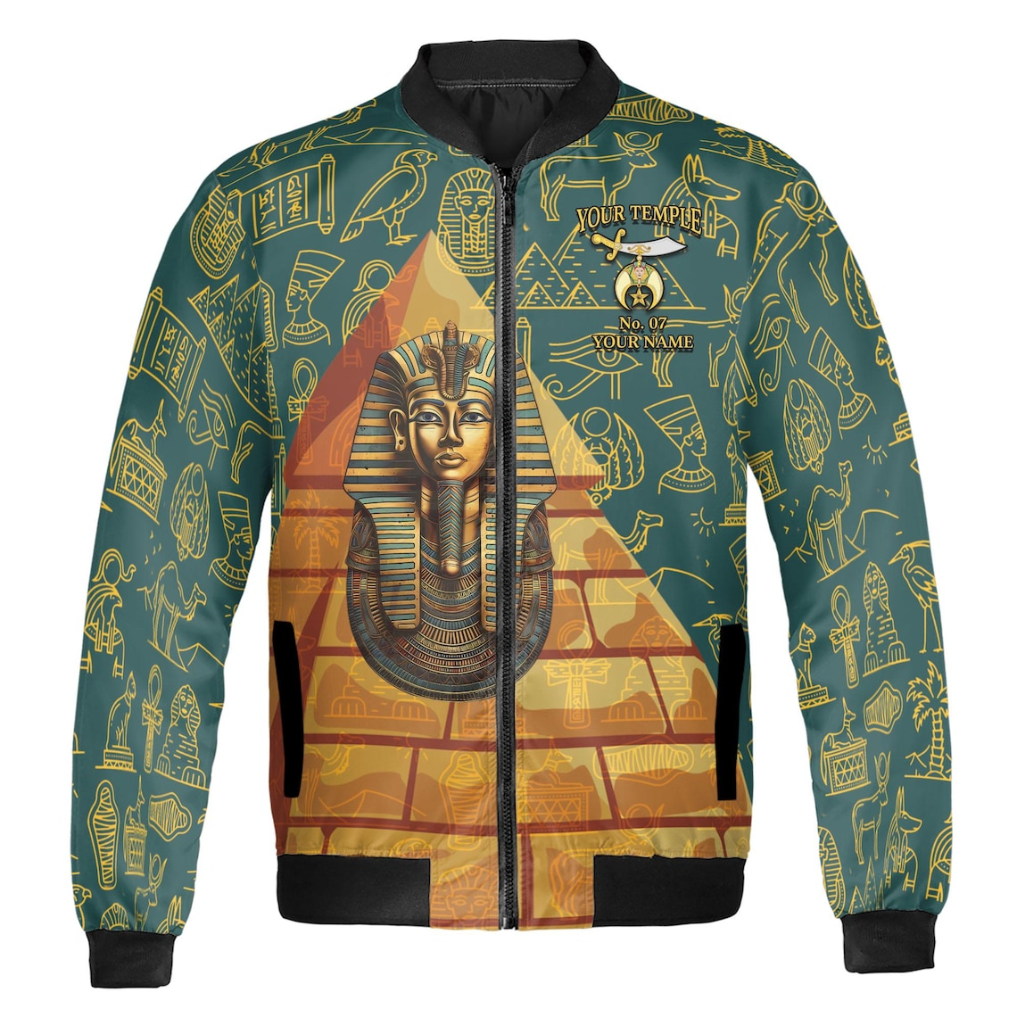 Personalized Masonic Noble Shriner Bomber Jacket (S-5XL)