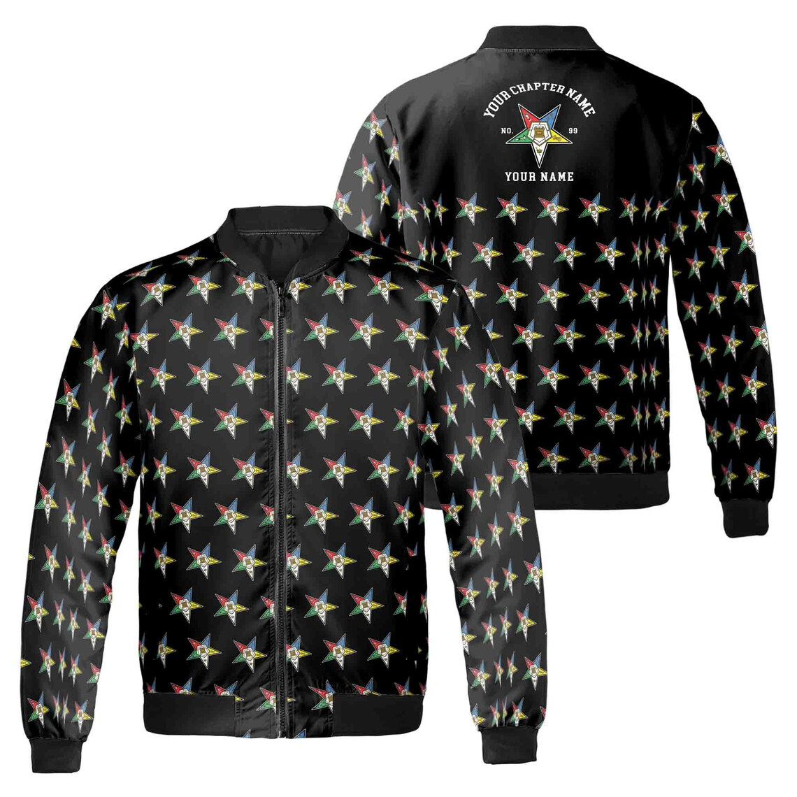 Custom OES Order of The Eastern Star Masonic Multi-color Bomber Jacket (S-5Xl)
