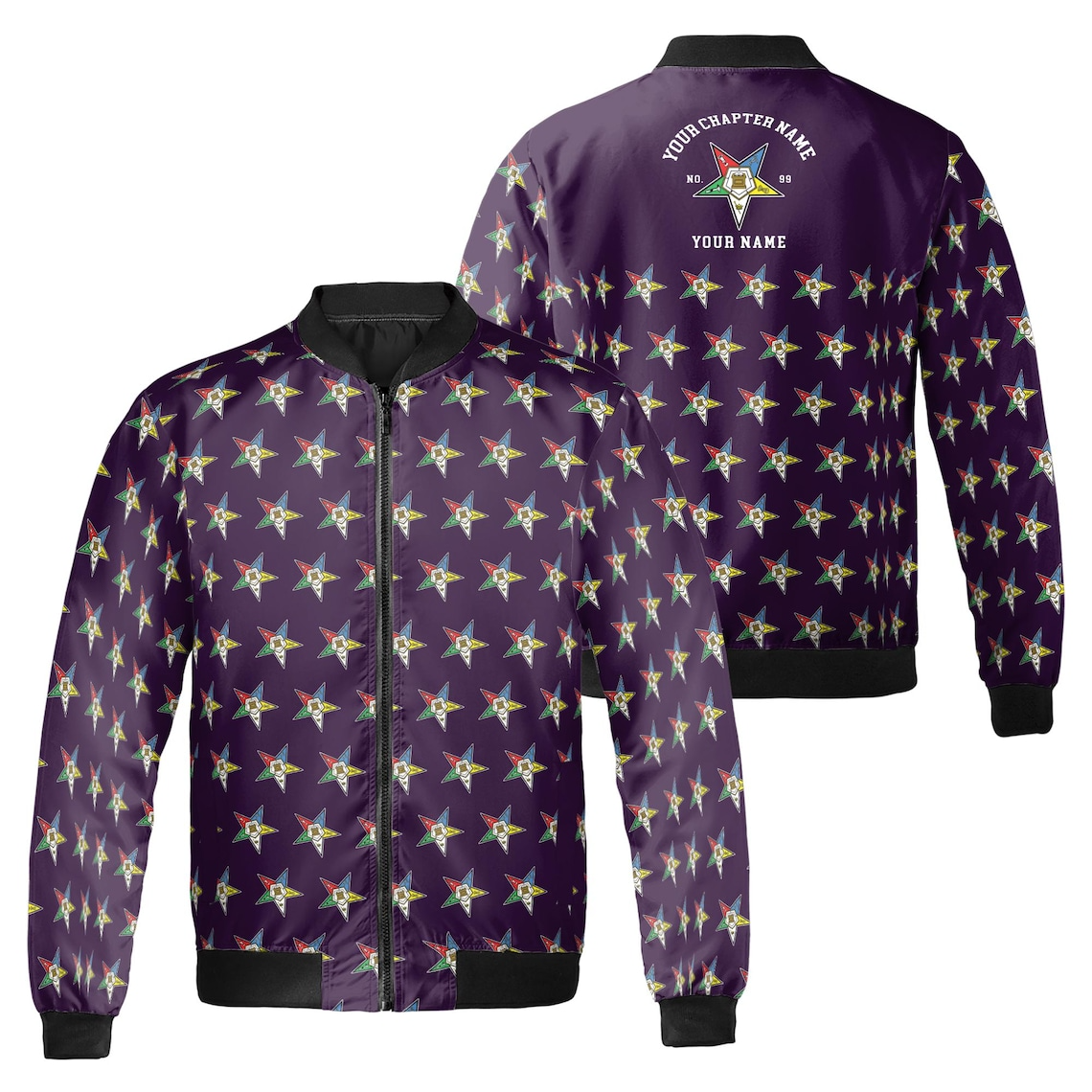 Custom OES Order of The Eastern Star Masonic Multi-color Bomber Jacket (S-5Xl)