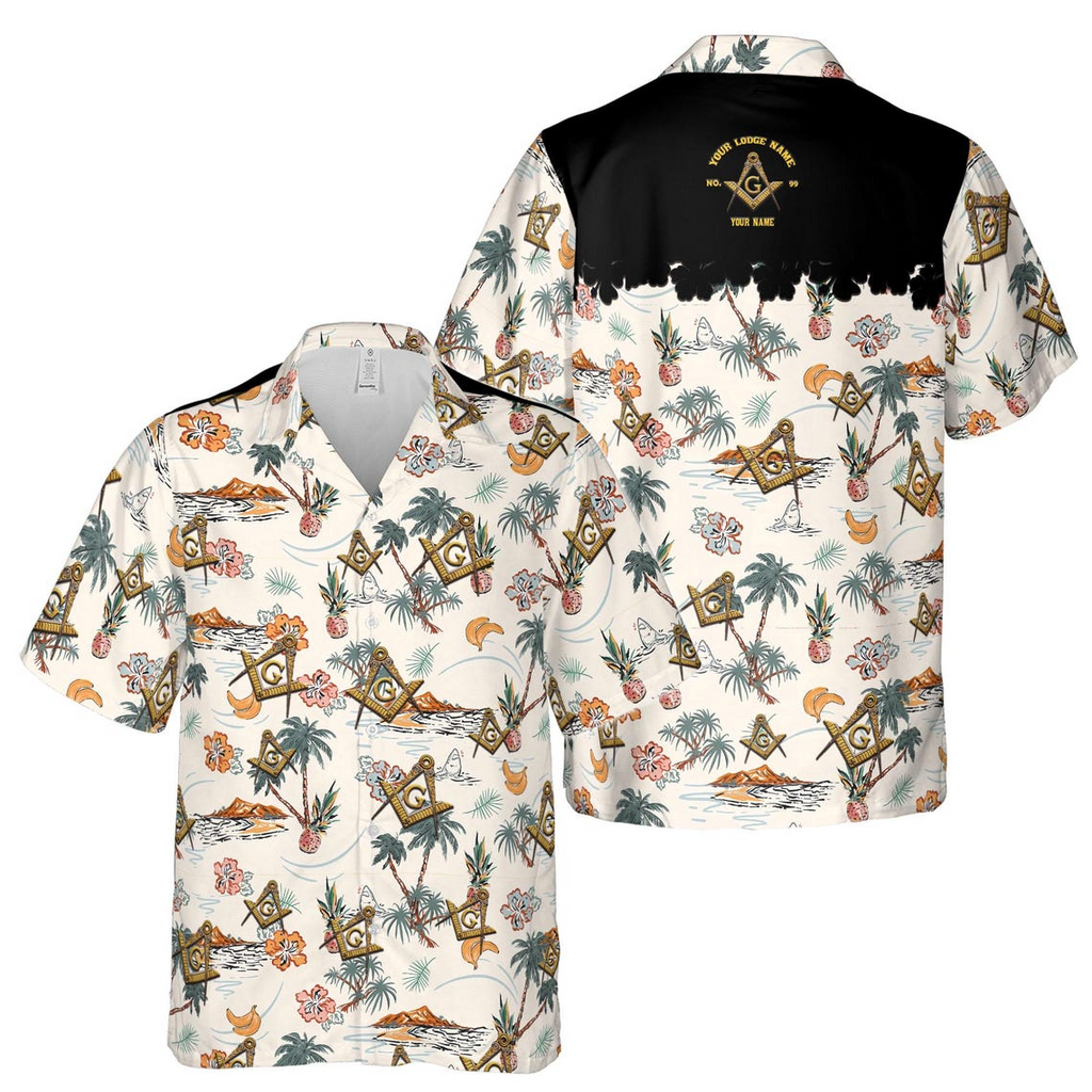 Personalized Masonic Master Mason Tropical Pattern Hawaiian Shirts (S-5XL)
