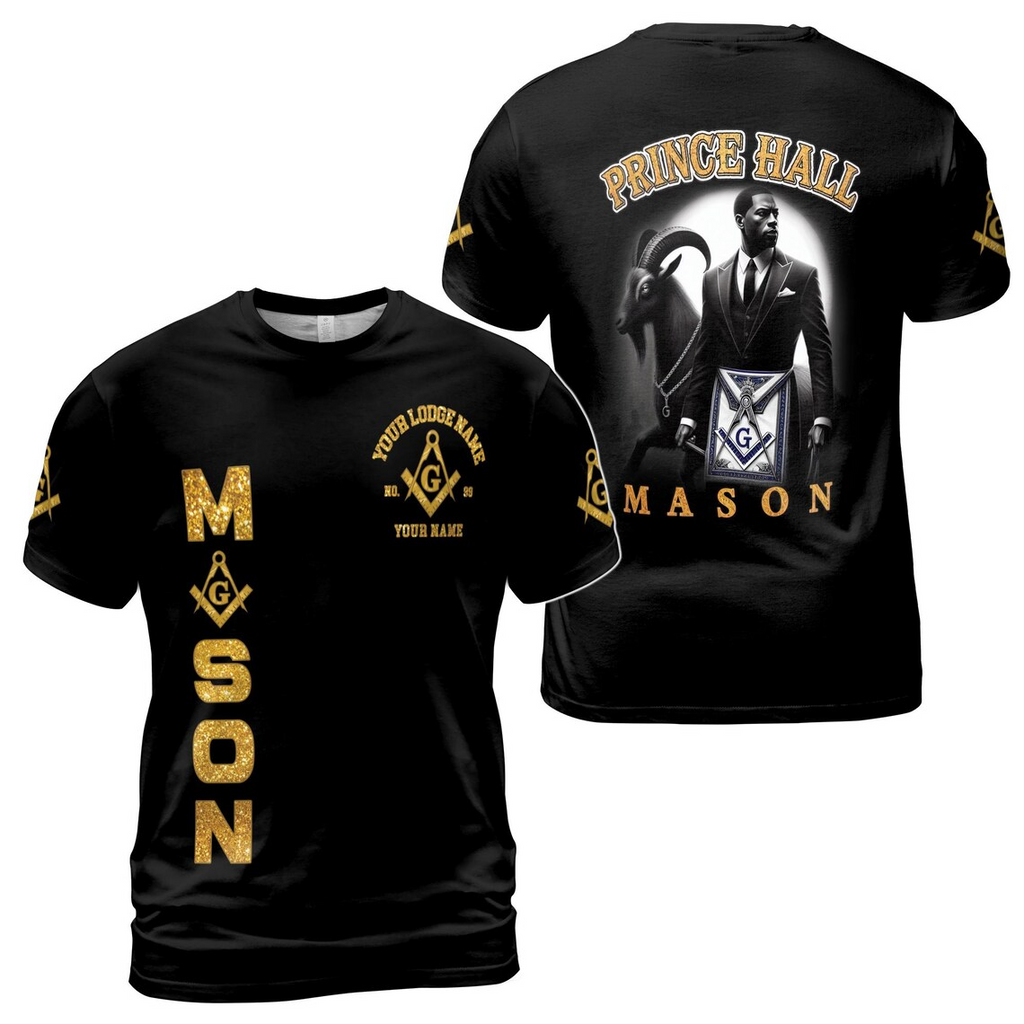 Customized Masonic PHA Riding The Goat Men's 3D T-shirt S-5XL