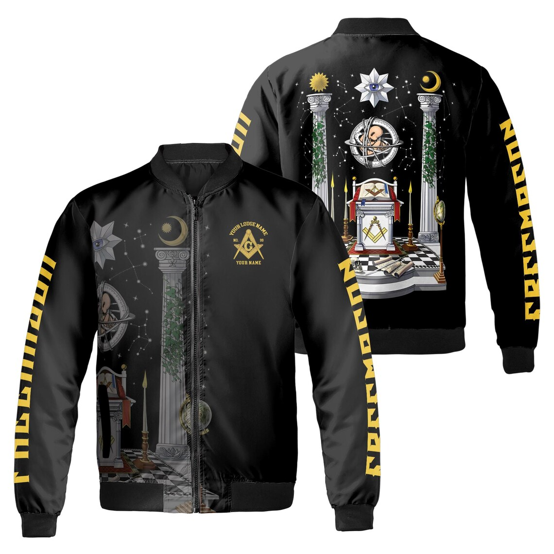 Personalized Masonic Lodge Altar Proud To Be A Mason Bomber Jacket (S-5XL)