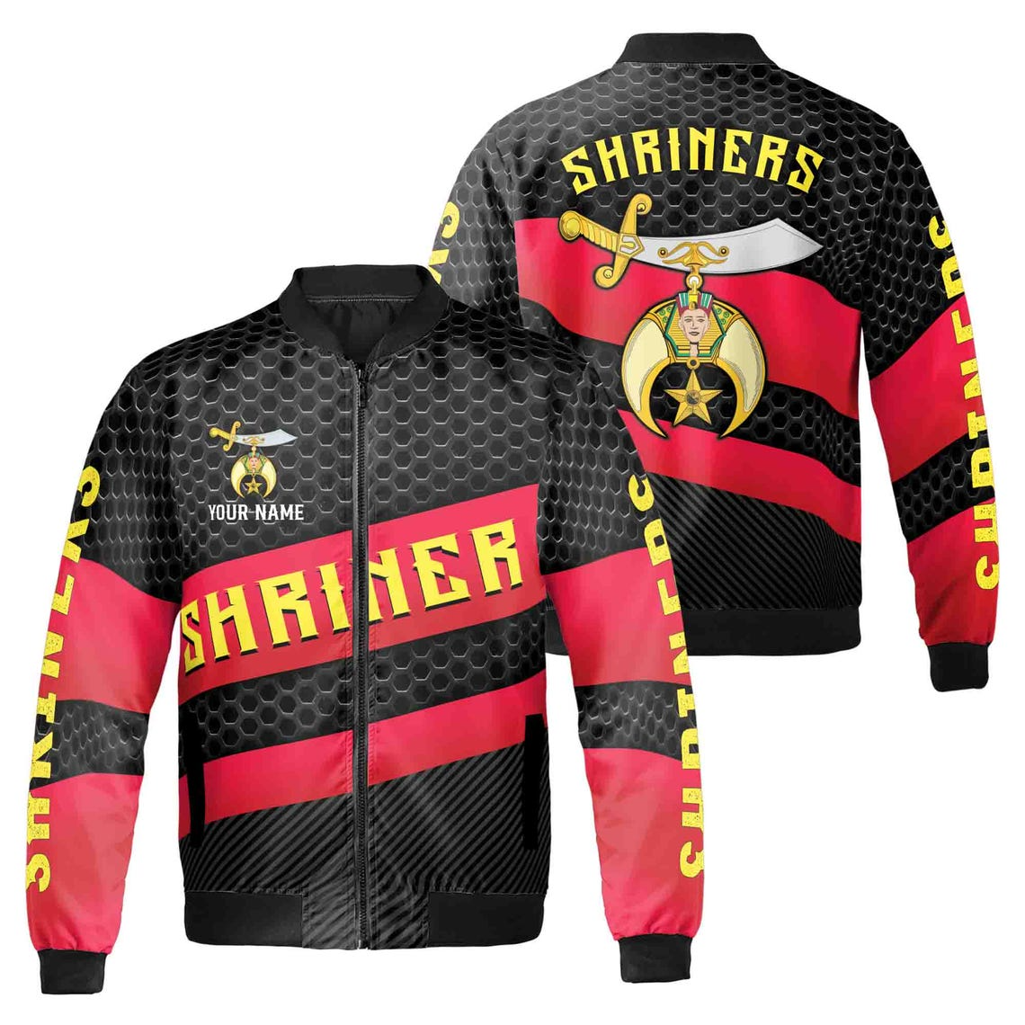 Custom Name Shriners Emblem Proud To Be A Shriner Bomber Jacket (S-5XL)