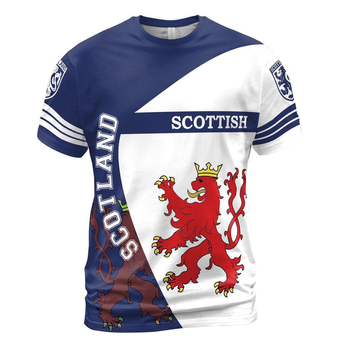 Patriotic Scotland Lion Scottish Coat of Arms Men's T-shirt S-5XL