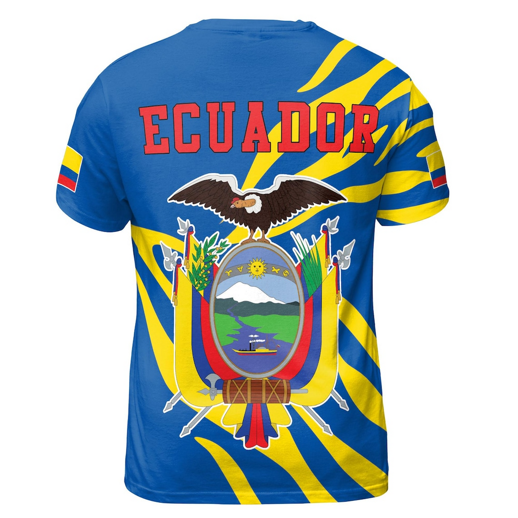 Custom Name Patriotic Ecuador Coat of Arms Men's 3D T-shirt S-5XL