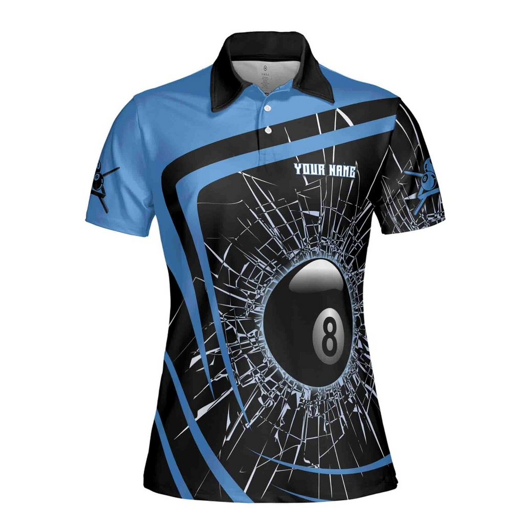 Personalized Broke Glass Break 8 Balls Billiard Women's Polo Shirt (S-5XL)